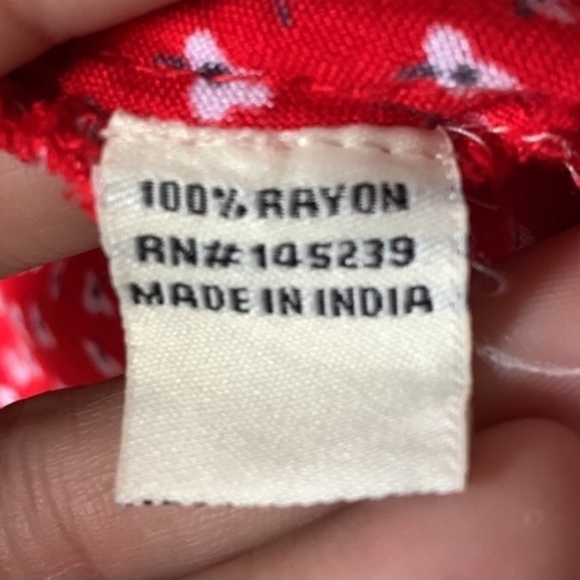 Sim & Sam Red Micro Floral Ruffle Mini Skirt Women's Medium M Flowy Summer EUC - Picture 6 of 7